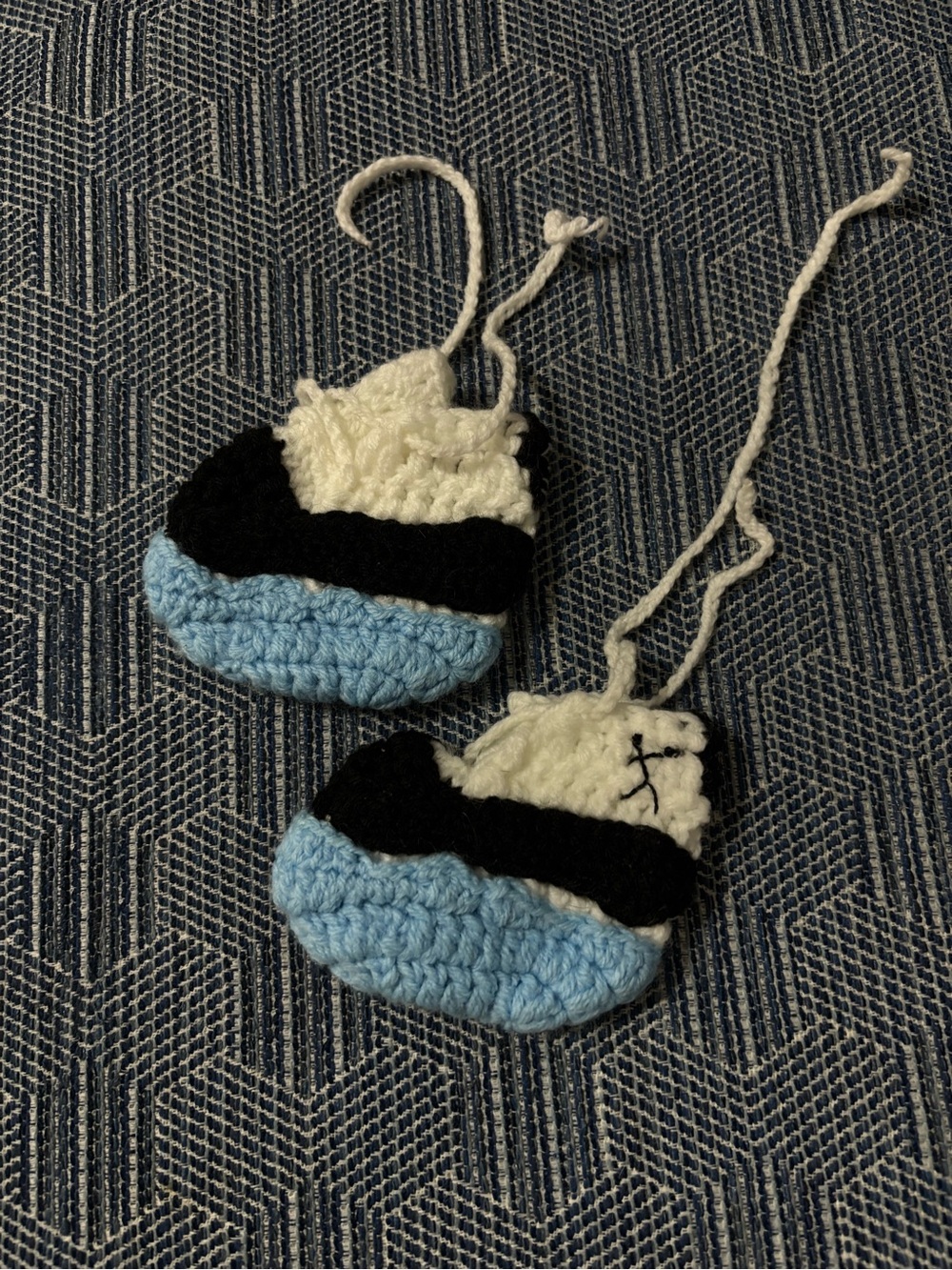 Hand knit infant (0-6 month) Air Jordan’s